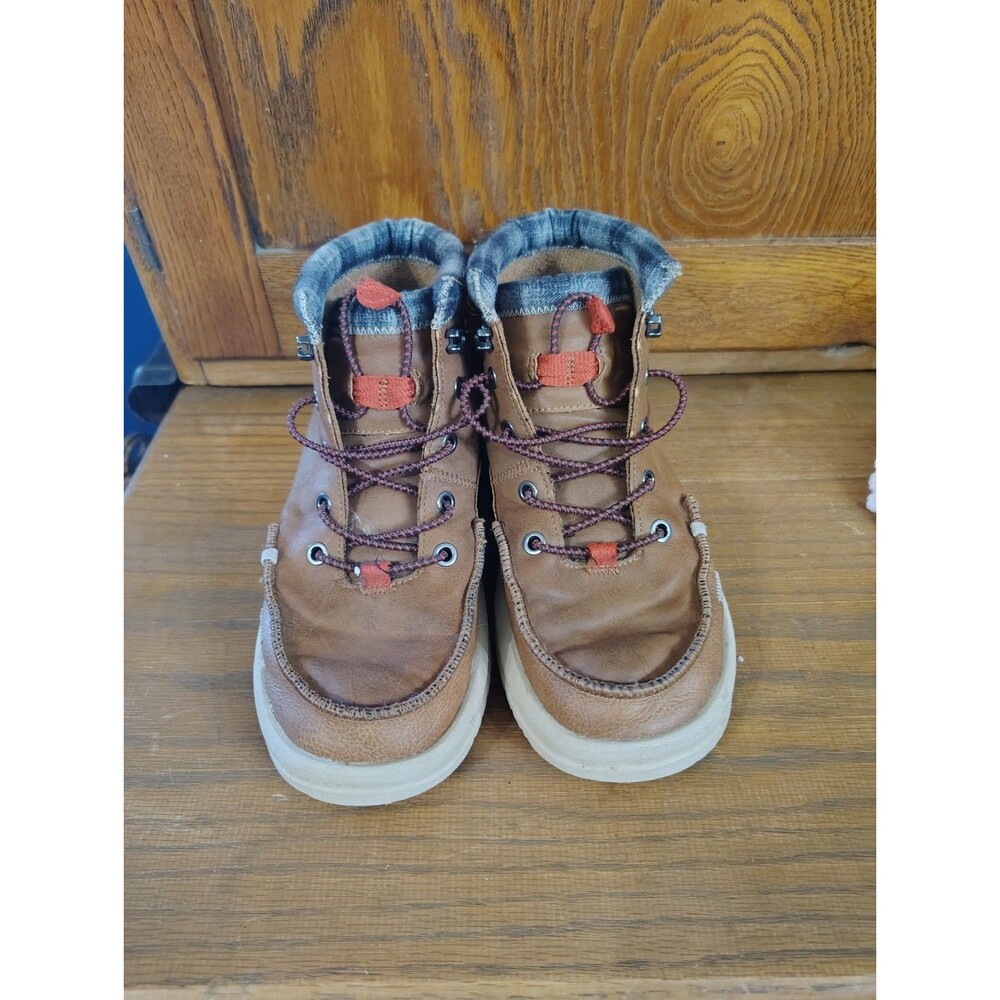 Hey Dude Kids Boy's Bradley Classic Sneaker Walnut Size 5 - Picture 2 of 8